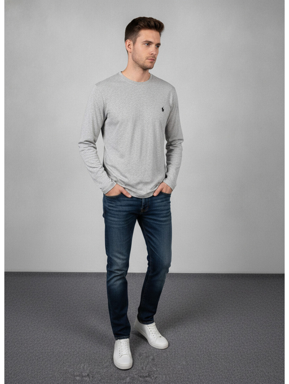 Polo Ralph Lauren Men's Long Sleeve Crew Neck Shirt XL Gray